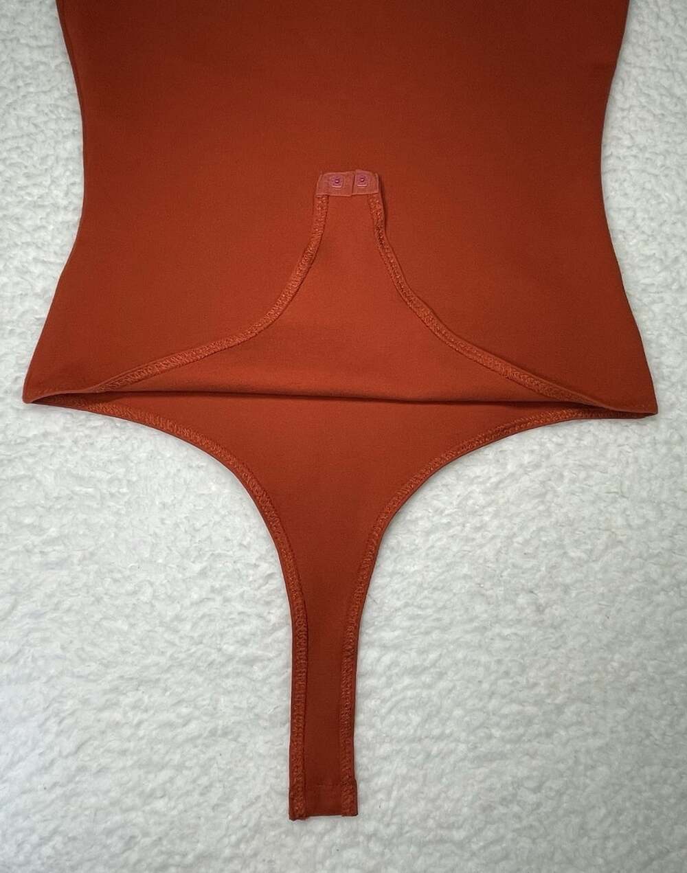 Shinestar Bodysuit M Sleeveless Stretch Minimalist Fitted Tank Burnt Orange Rust - Picture 8 of 10